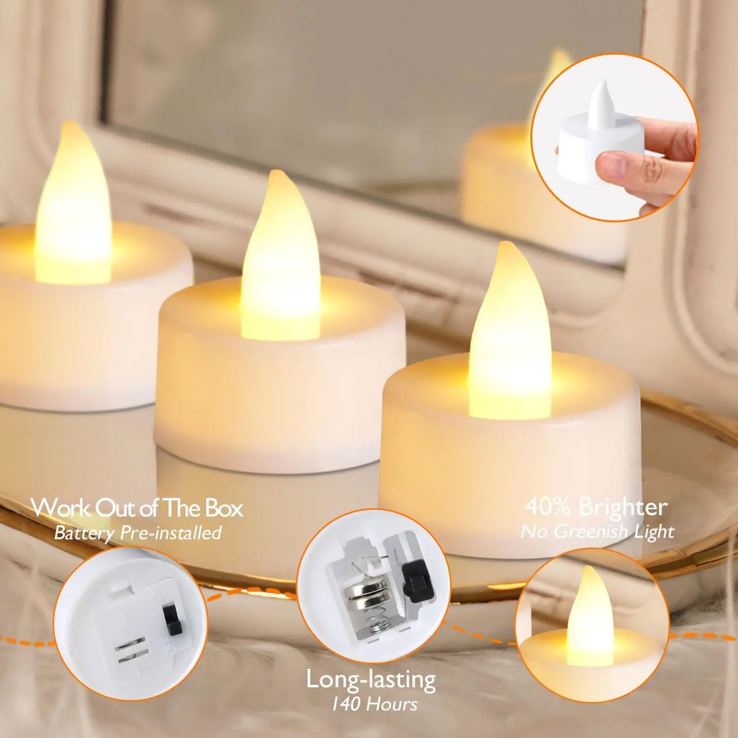 24Pcs/Set Creative Flameless LED Candle