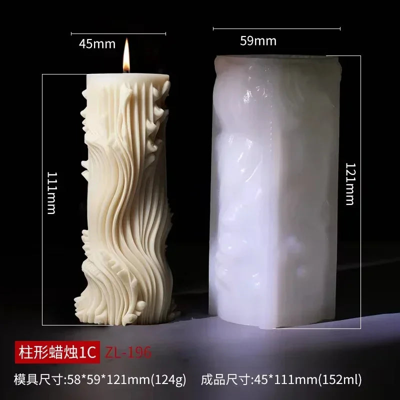 Blooming peony flower relief cylindrical candle silicone mold flower cylinder resin silicone mould Blooming peony gypsum molds