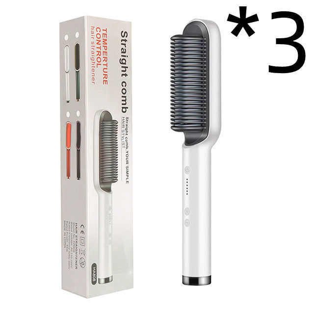 2 In 1 Hair Straightener Hot Comb Negative Ion Curling