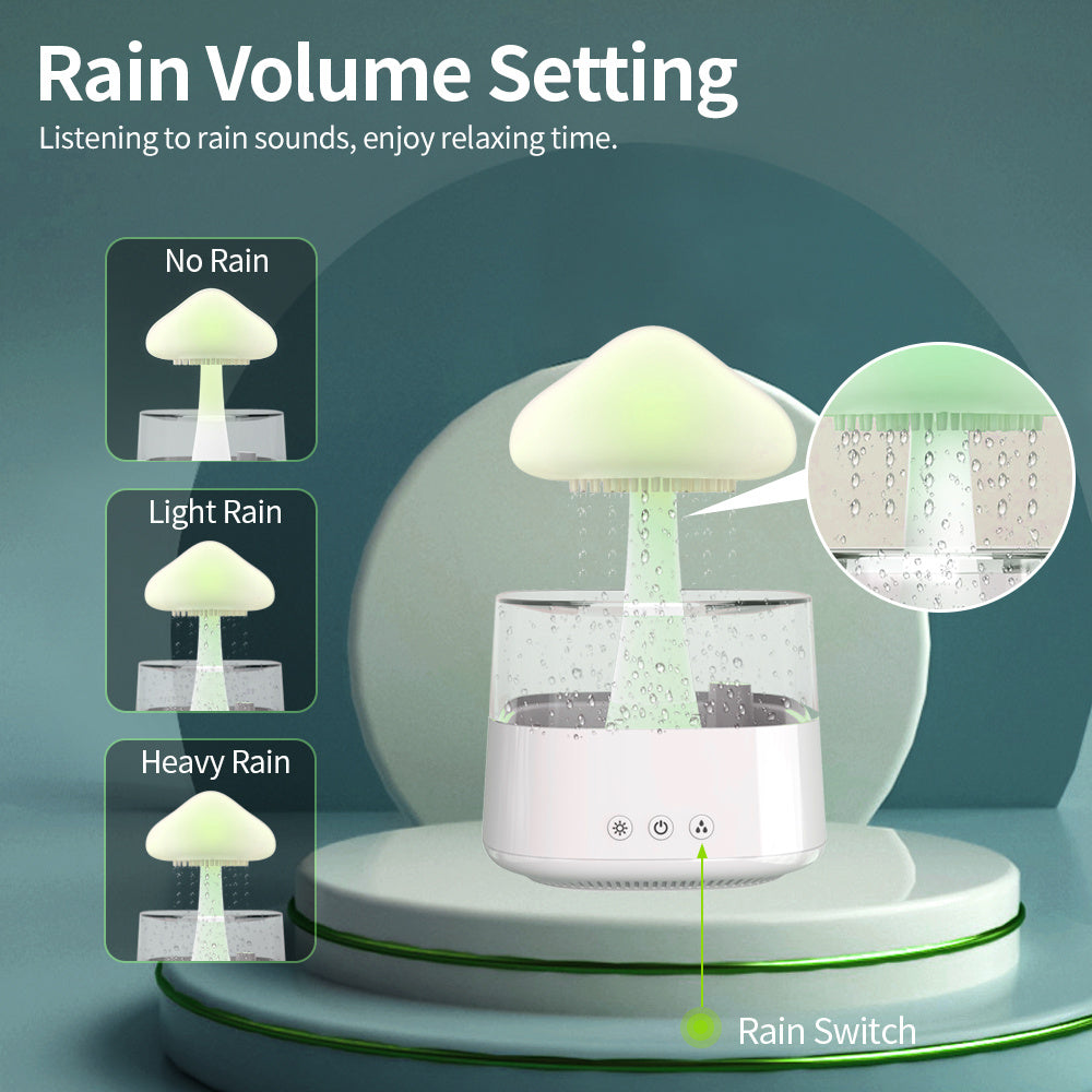 Mushroom Rain Cloud Water Drop Humidifier
