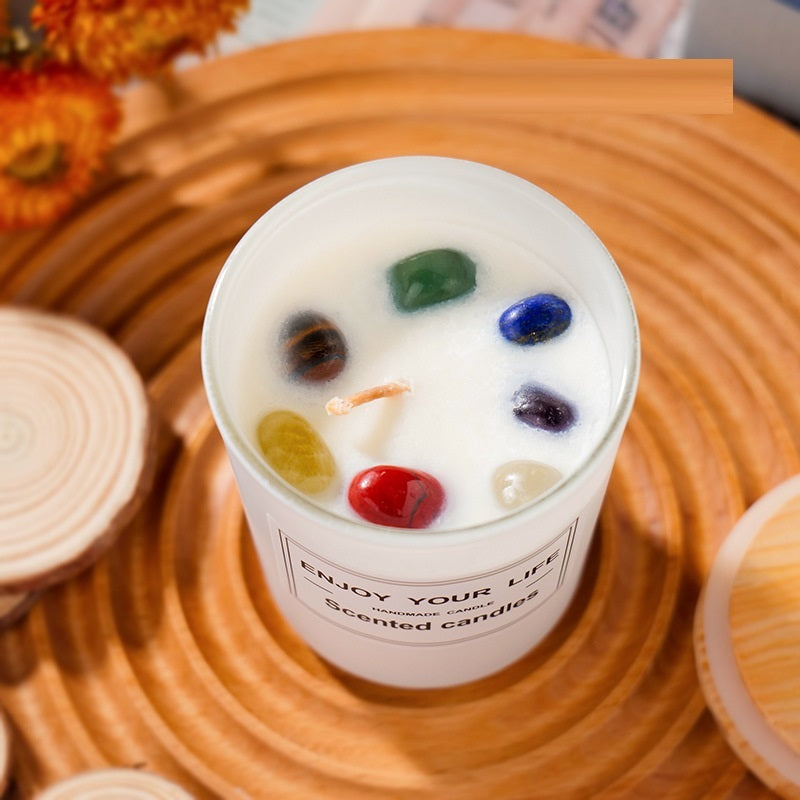 Natural Crystal Stone Soy Wax Smokeless Candles