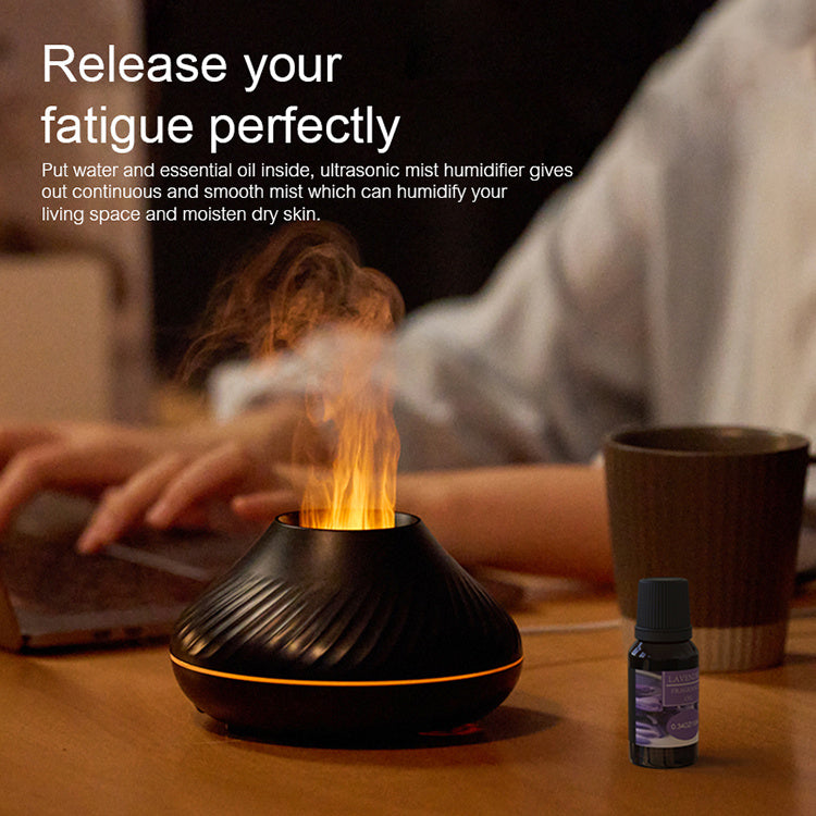 3d Colorful Flame Humidifier Fire Volcano Diffuser