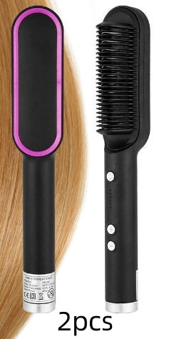 2 In 1 Hair Straightener Hot Comb Negative Ion Curling