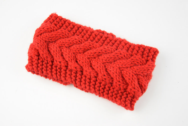 Acrylic Thick Wool Knitted Headband  Crossed Hair Accessories