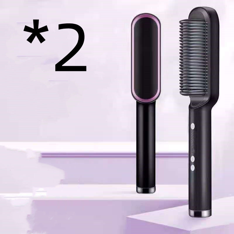 2 In 1 Hair Straightener Hot Comb Negative Ion Curling