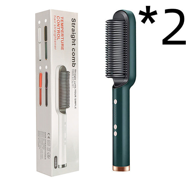 2 In 1 Hair Straightener Hot Comb Negative Ion Curling