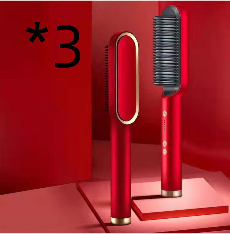 2 In 1 Hair Straightener Hot Comb Negative Ion Curling