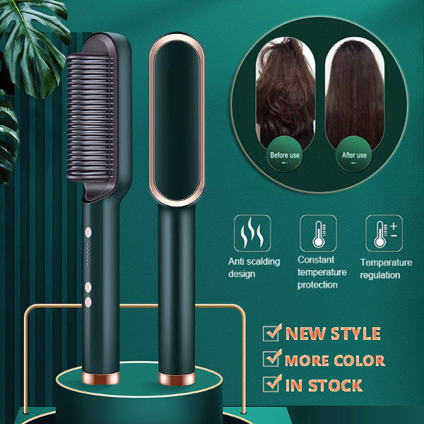 2 In 1 Hair Straightener Hot Comb Negative Ion Curling