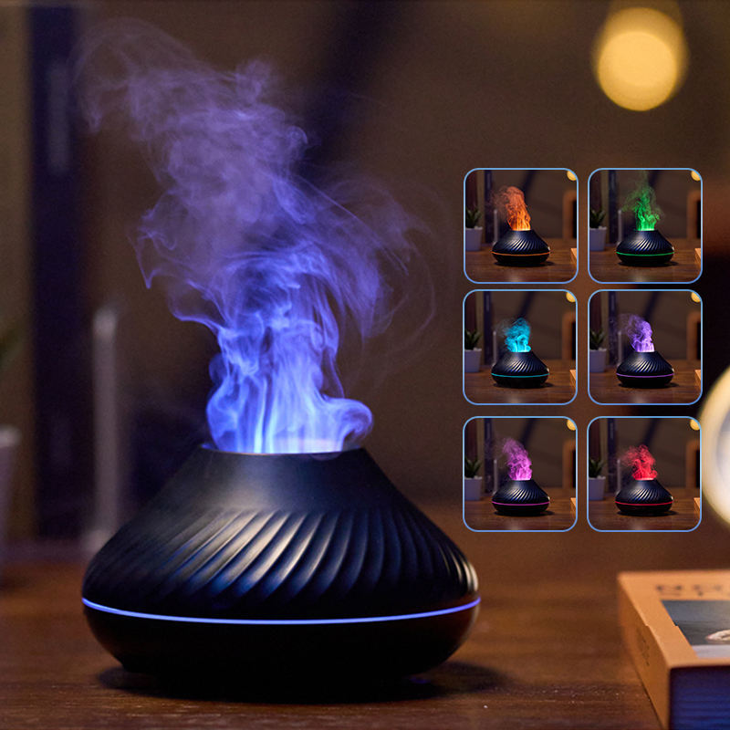 3d Colorful Flame Humidifier Fire Volcano Diffuser