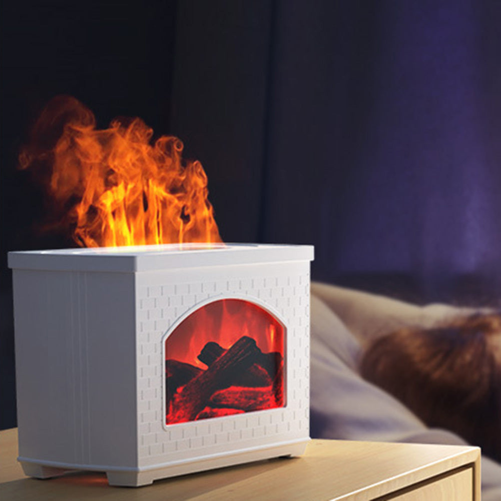 Fireplace Air Humidifier Flame Effect Aroma Oil Diffuser