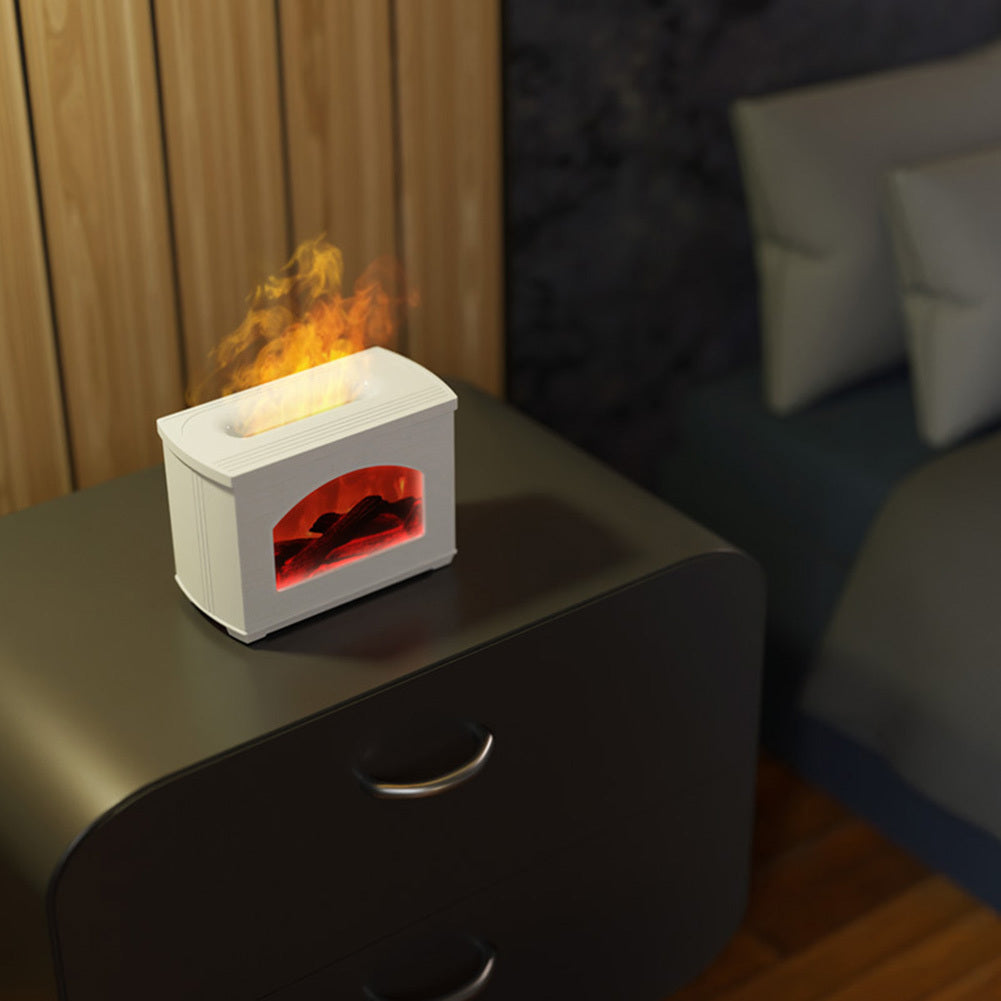 Fireplace Air Humidifier Flame Effect Aroma Oil Diffuser