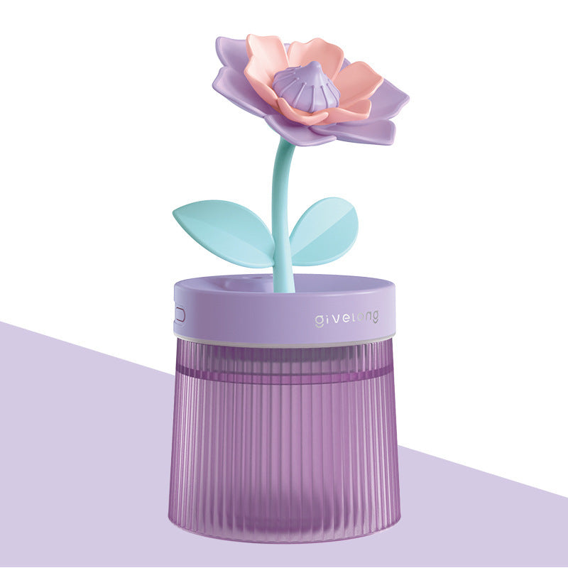 Mini Usb Hydrating Water Purification Spray Flowers Shape Humidifier