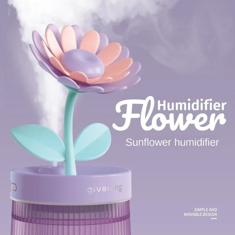 Mini Usb Hydrating Water Purification Spray Flowers Shape Humidifier