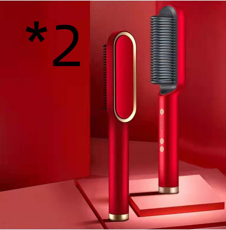 2 In 1 Hair Straightener Hot Comb Negative Ion Curling