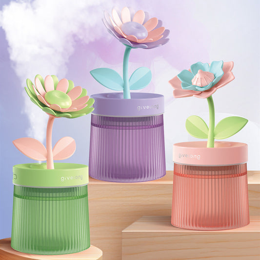 Mini Usb Hydrating Water Purification Spray Flowers Shape Humidifier