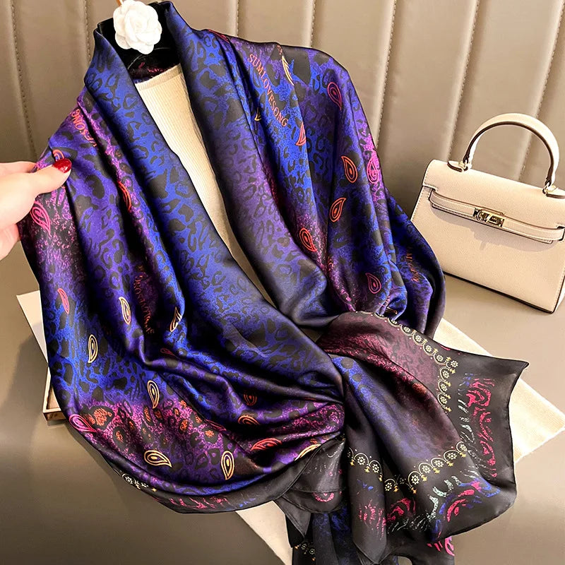 Luxury Brand Satin Headband Hijab Bandana Turban Foulard