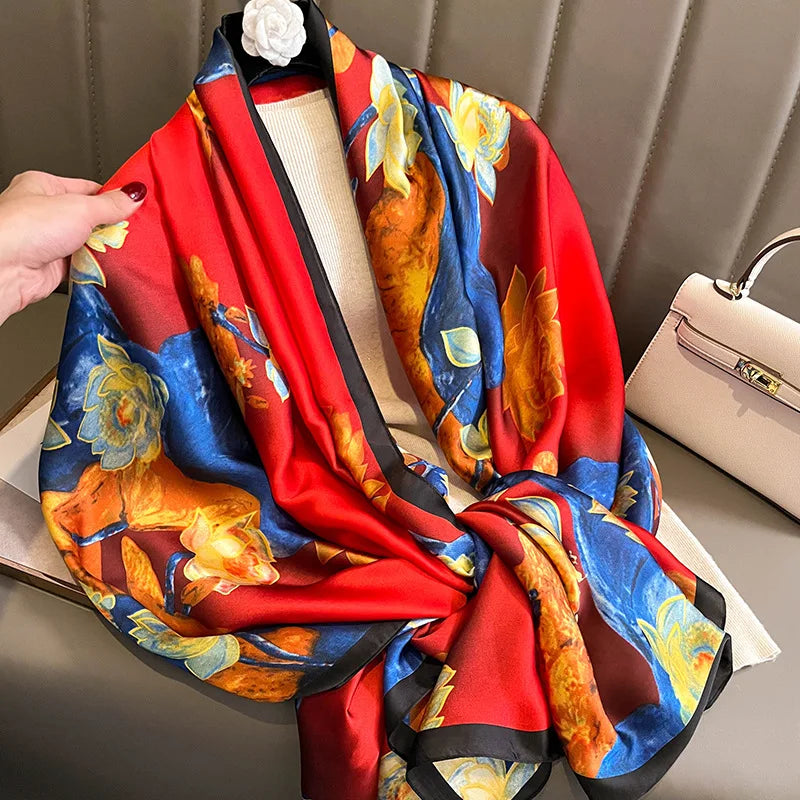Luxury Brand Satin Headband Hijab Bandana Turban Foulard