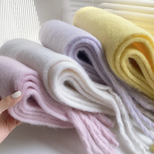 Luxury Cashmere Bright Solid Colors Scarf Winter Shawl