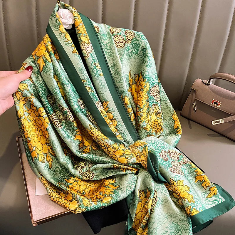 Luxury Brand Satin Headband Hijab Bandana Turban Foulard