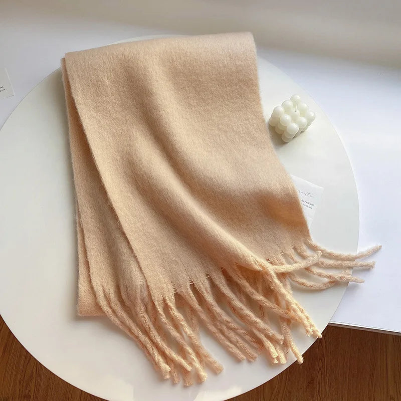 Luxury Cashmere Bright Solid Colors Scarf Winter Shawl