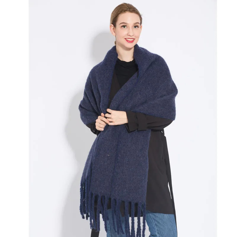Luxury Cashmere Bright Solid Colors Scarf Winter Shawl