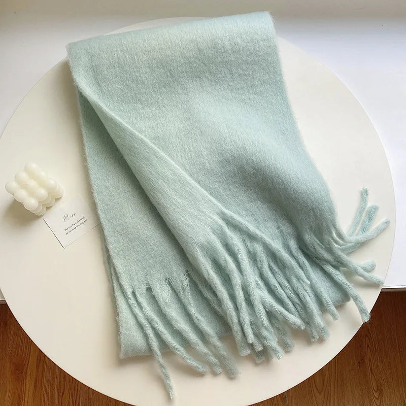 Luxury Cashmere Bright Solid Colors Scarf Winter Shawl