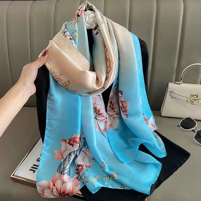 Luxury Brand Satin Headband Hijab Bandana Turban Foulard