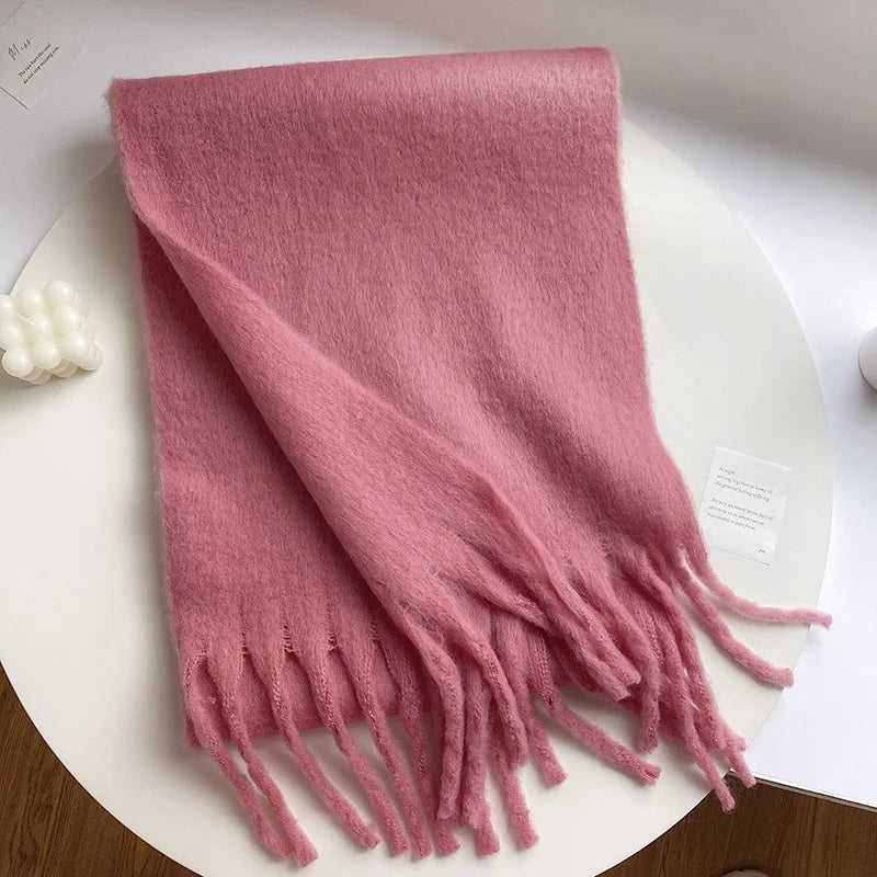 Luxury Cashmere Bright Solid Colors Scarf Winter Shawl