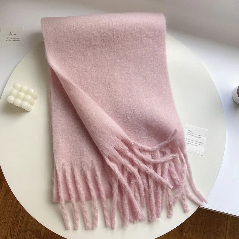 Luxury Cashmere Bright Solid Colors Scarf Winter Shawl