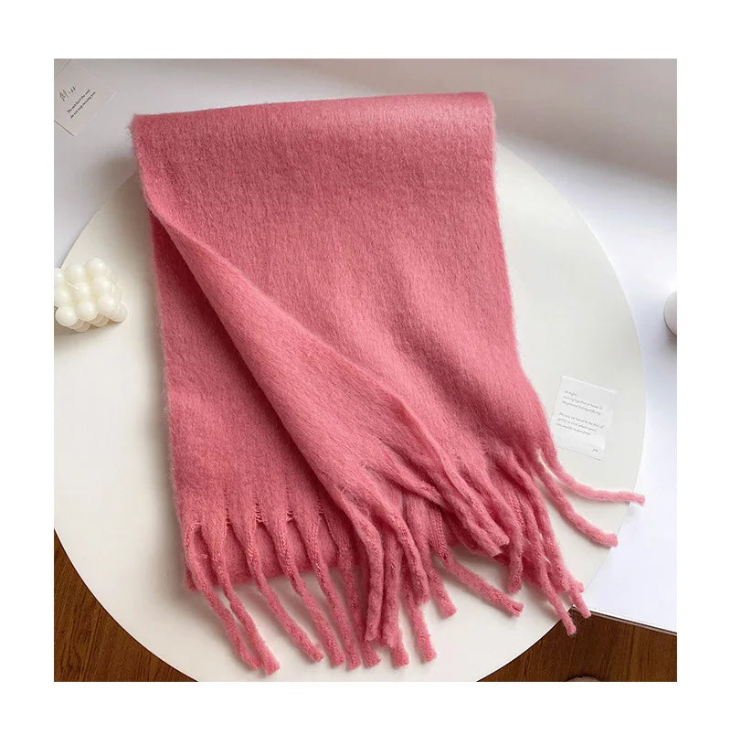 Luxury Cashmere Bright Solid Colors Scarf Winter Shawl