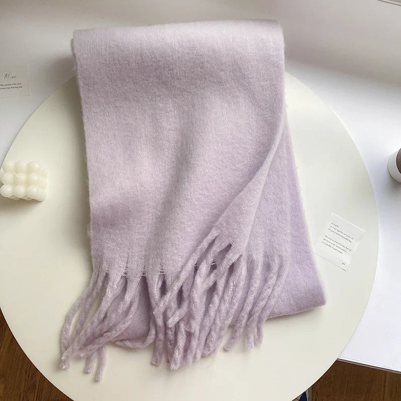 Luxury Cashmere Bright Solid Colors Scarf Winter Shawl