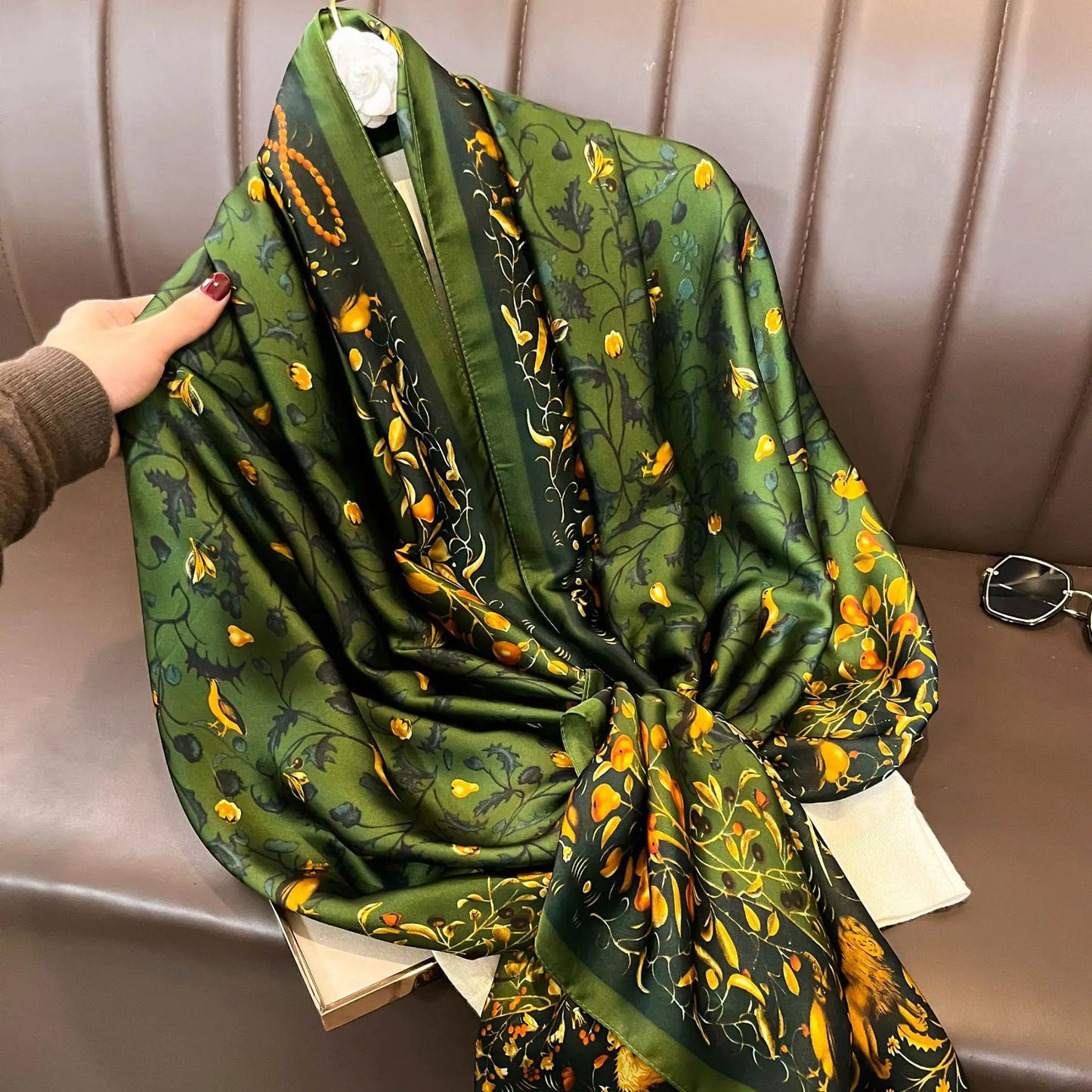 Luxury Brand Satin Headband Hijab Bandana Turban Foulard
