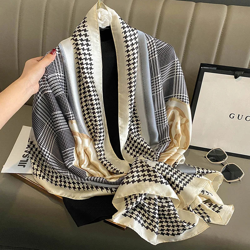 Luxury Brand Satin Headband Hijab Bandana Turban Foulard