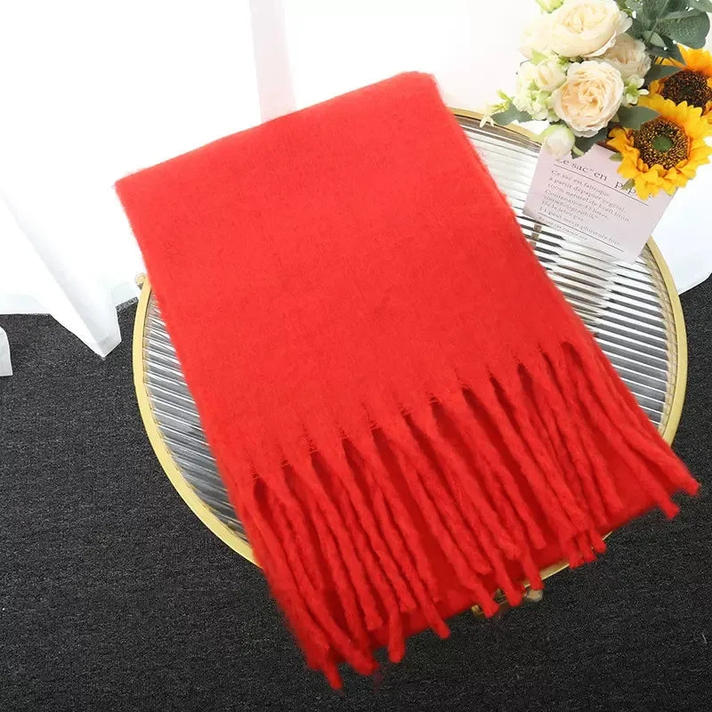 Luxury Cashmere Bright Solid Colors Scarf Winter Shawl