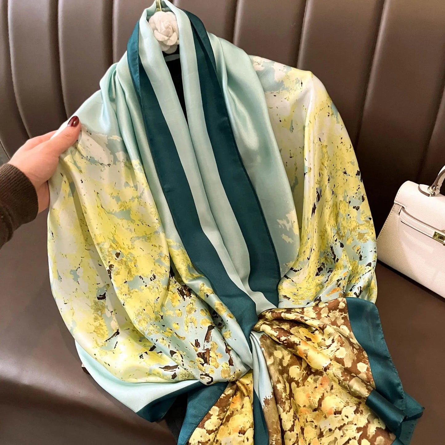 Luxury Brand Satin Headband Hijab Bandana Turban Foulard