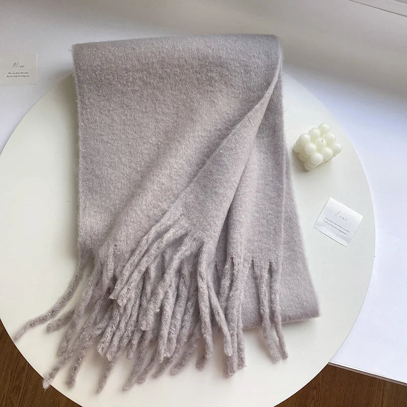 Luxury Cashmere Bright Solid Colors Scarf Winter Shawl