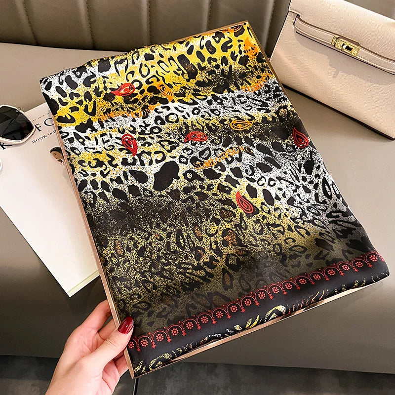 Luxury Brand Satin Headband Hijab Bandana Turban Foulard