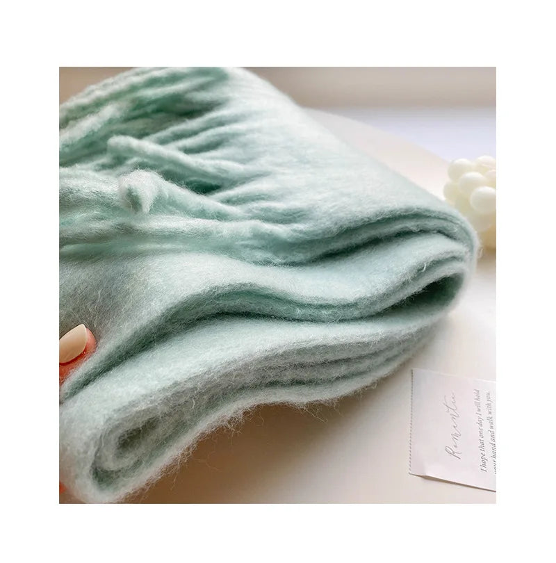 Luxury Cashmere Bright Solid Colors Scarf Winter Shawl