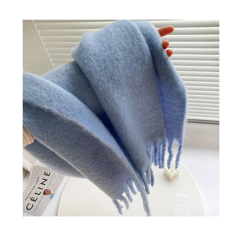 Luxury Cashmere Bright Solid Colors Scarf Winter Shawl