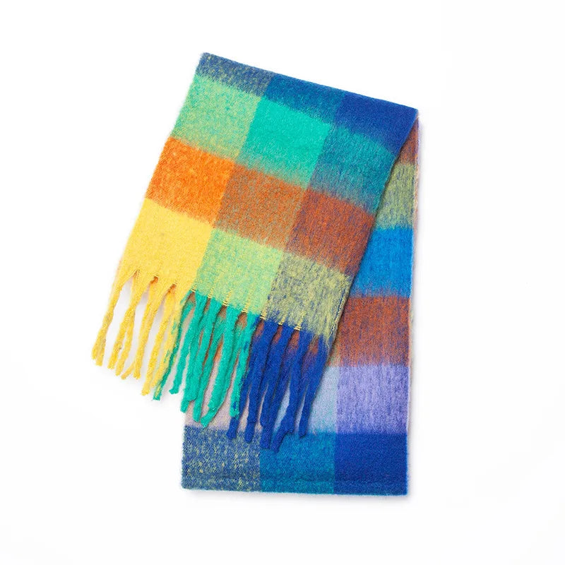 Luxury Cashmere Bright Solid Colors Scarf Winter Shawl