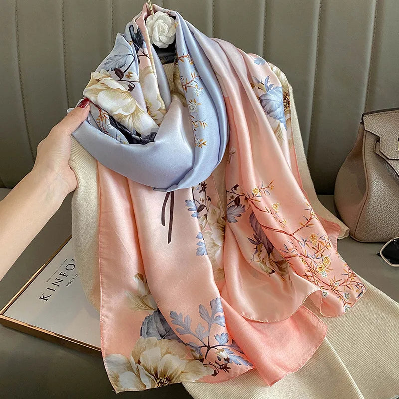 Luxury Brand Satin Headband Hijab Bandana Turban Foulard
