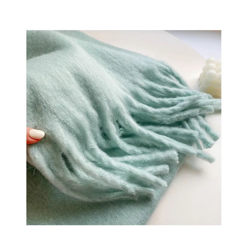 Luxury Cashmere Bright Solid Colors Scarf Winter Shawl