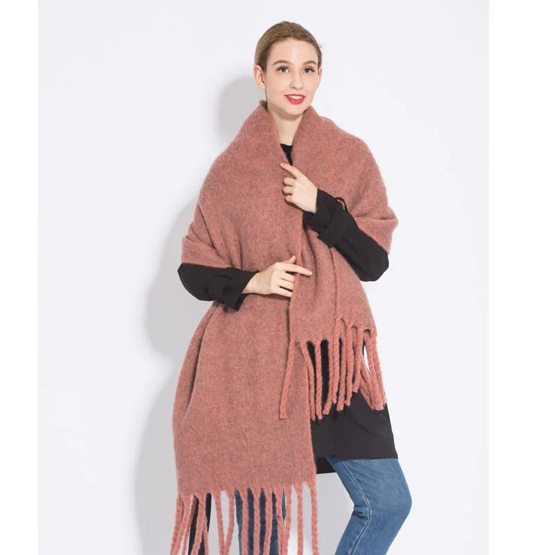 Luxury Cashmere Bright Solid Colors Scarf Winter Shawl