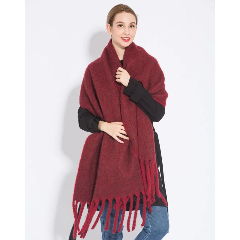 Luxury Cashmere Bright Solid Colors Scarf Winter Shawl