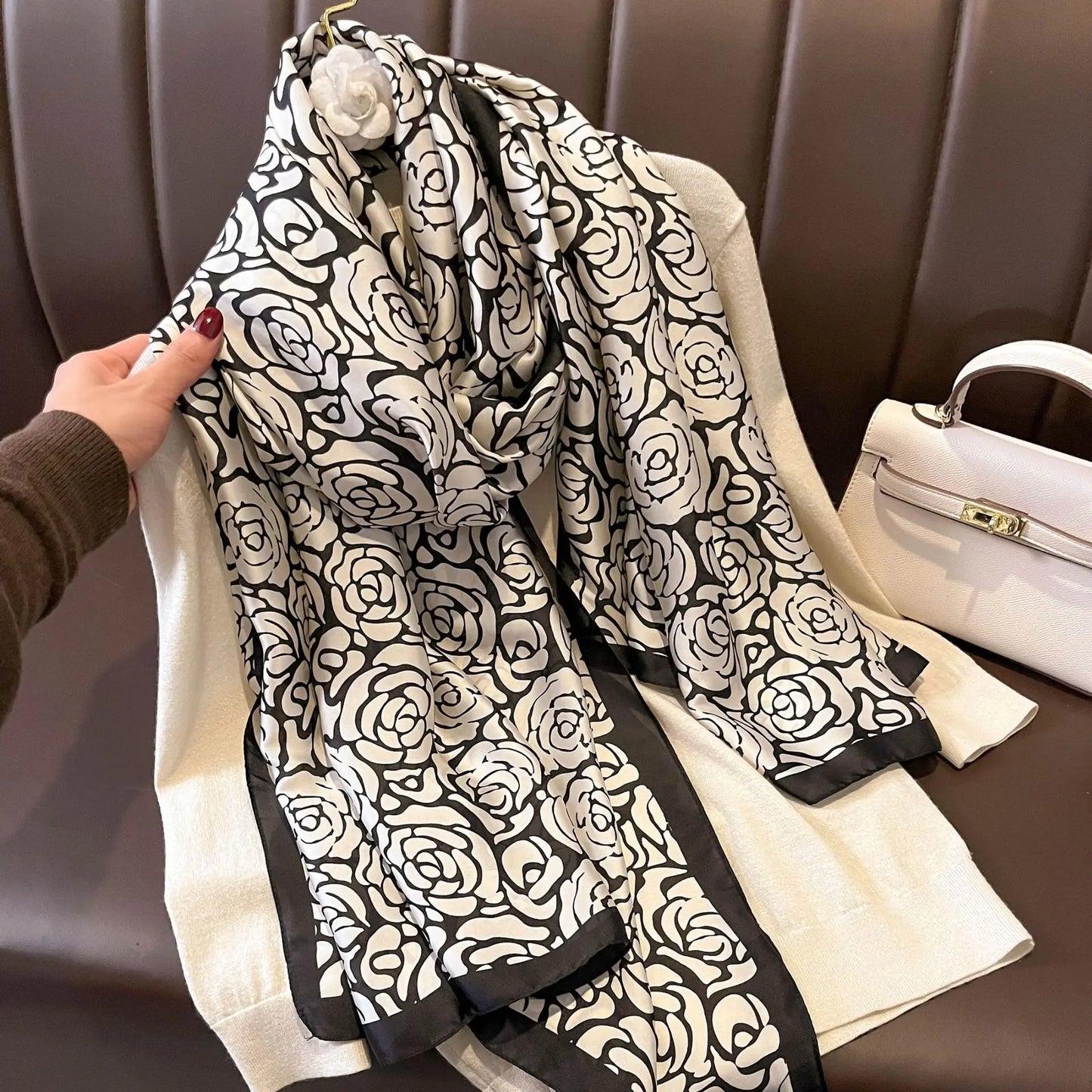 Luxury Brand Satin Headband Hijab Bandana Turban Foulard