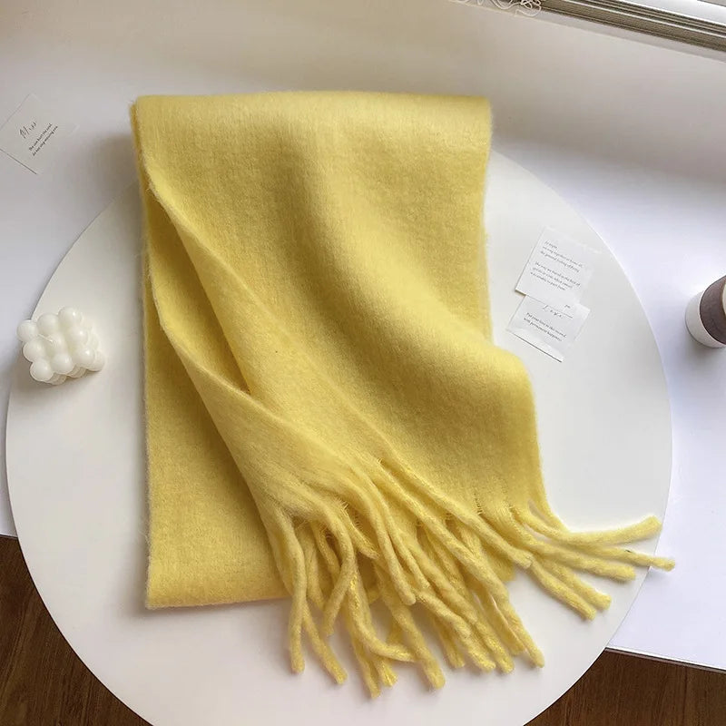 Luxury Cashmere Bright Solid Colors Scarf Winter Shawl