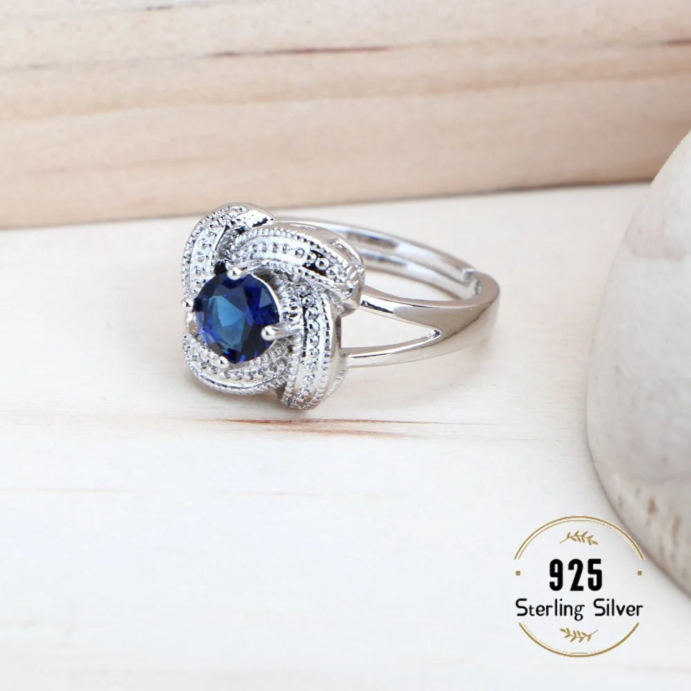 Blue Zirconia Jewelry Sets 925 Sterling Silver
