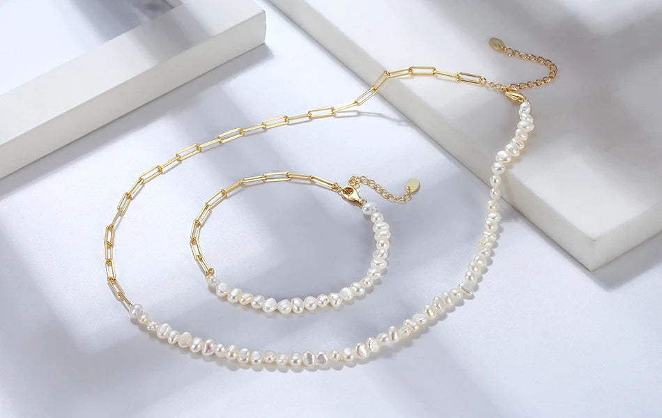 14K Gold Plated Genuine 925 Sterling Silver Paperclip Neck Chain