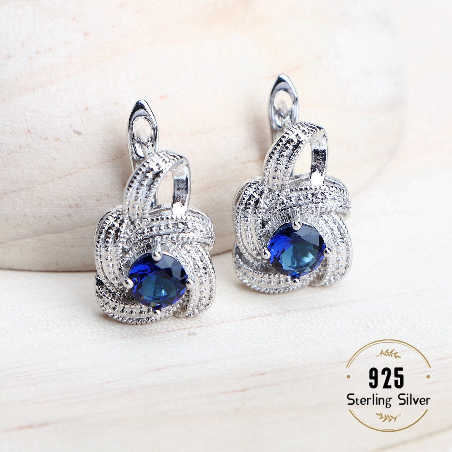 Blue Zirconia Jewelry Sets 925 Sterling Silver