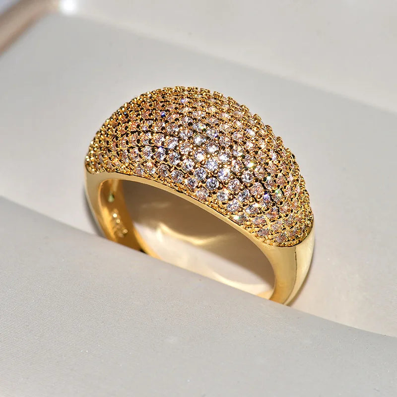 Real 18k Gold Luxury Full Diamond Fine Jewelry